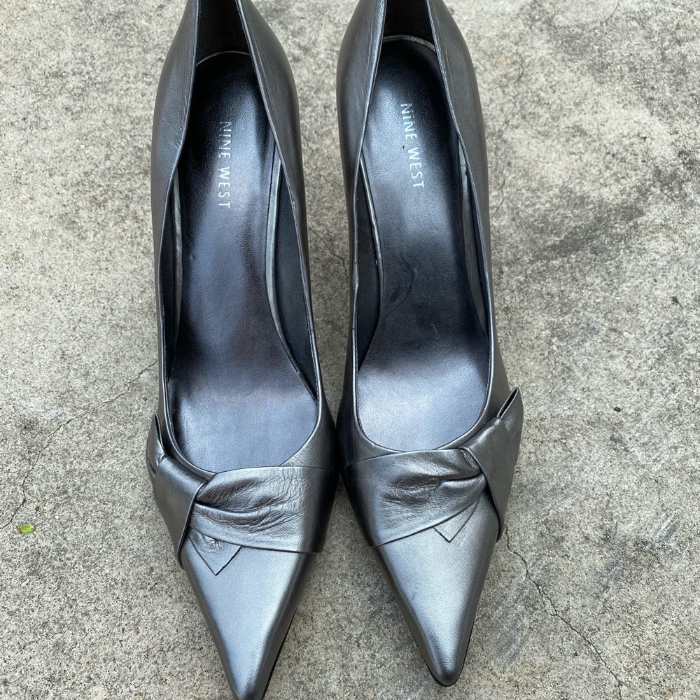 Pewter Pointed High Heels